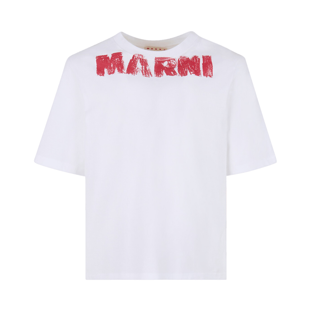 Buy Marni Monolith Jersey T-Shirt 'Lily White' - HUMU0348P0 USCY33