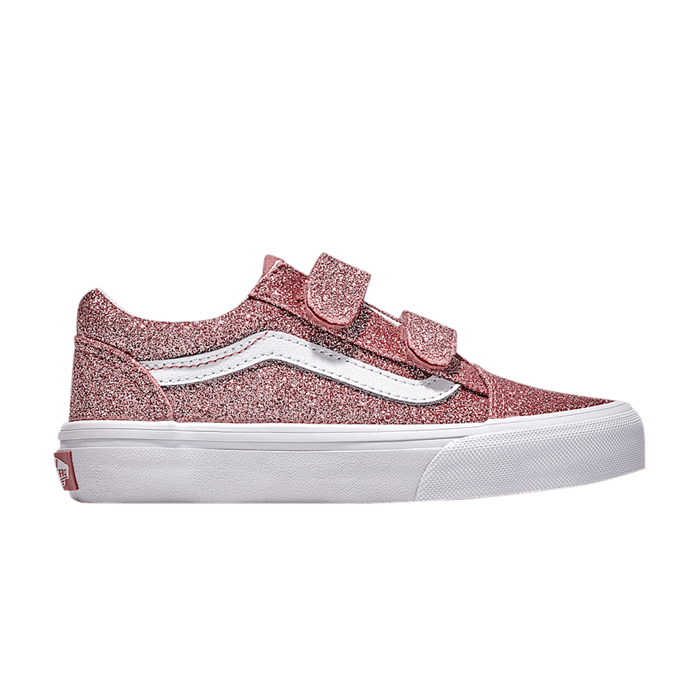 Vans Old Skool V Kids Rose Gold Pink Glitter