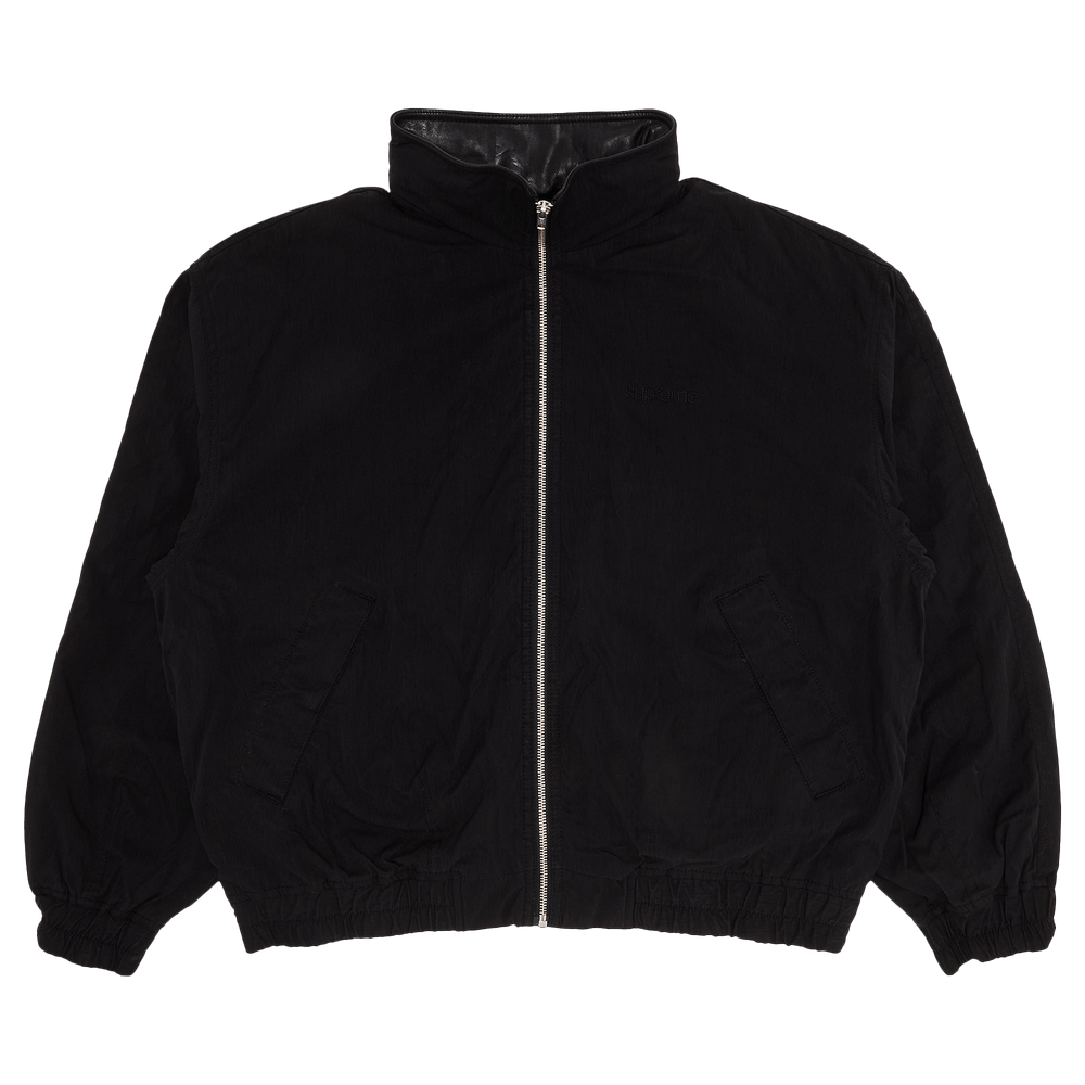 Buy Supreme Leather Collar Utility Jacket 'Black' - SS25J79