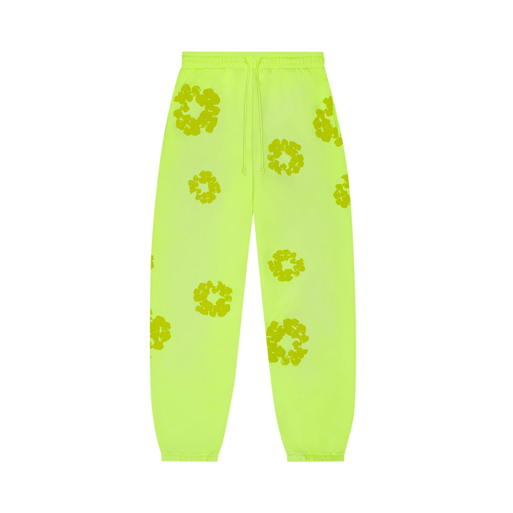 Buy Denim Tears Mono Cotton Wreath Sweatpants 'Neon Green