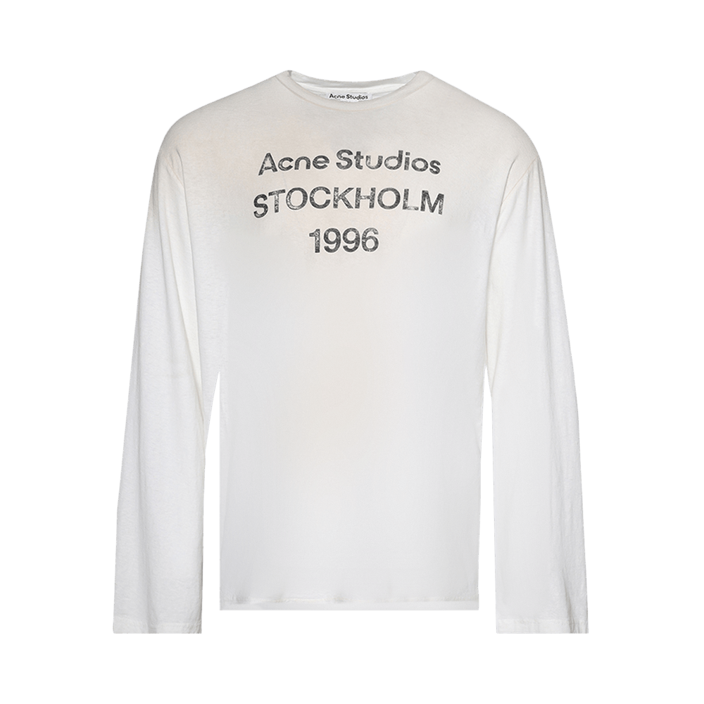 Buy Acne Studios Logo Long-Sleeve Tee 'Dusty White' - CL0197 GOAT