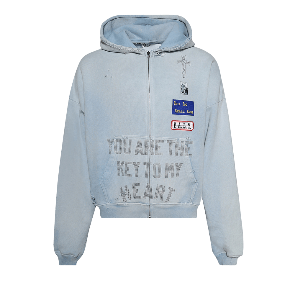 Buy Paly Hollywood Zanucks Zip Hooded Sweatshirt 'Baby Blue