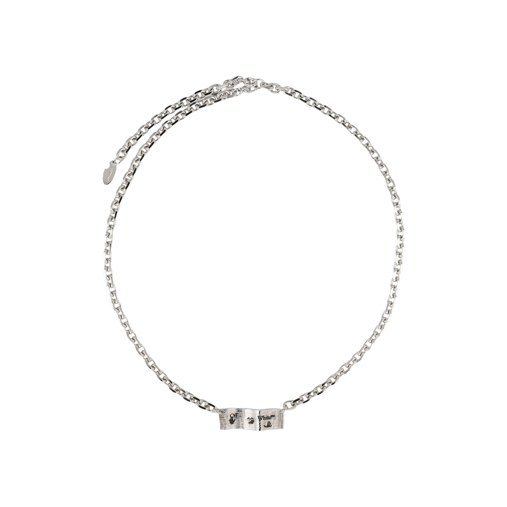 Buy Off-White Swimming Logo Necklace 'Silver' - OMOB105SMET0017210