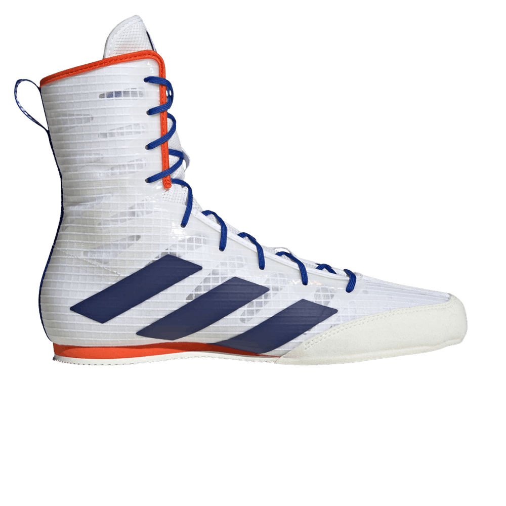 Adidas Boxing Shoes Mens 9 White Blue Box Hog 4 JP9847 Mid Cut Boots Trainers JP9847] Adidas Men main image 3