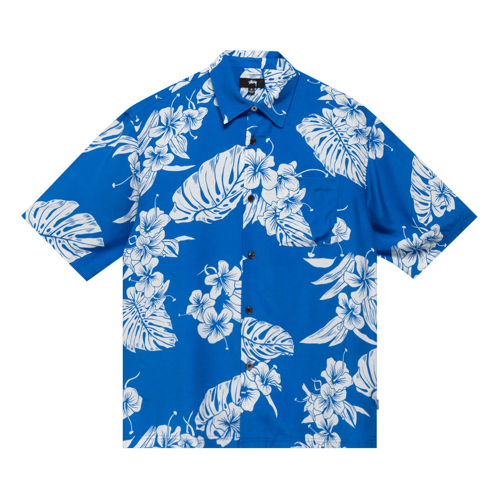 Buy Stussy Hawaiian Short-Sleeve Shirt 'Blue' - 1110361 BLUE