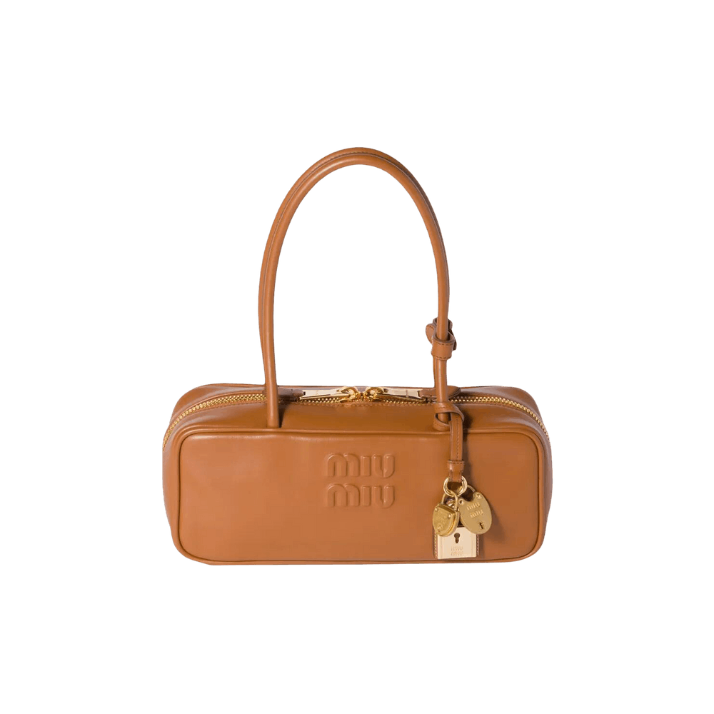 Miu Miu｜ (5BB173 2CRW F0046) Cognac Beau Leather Bag | Miu Miu