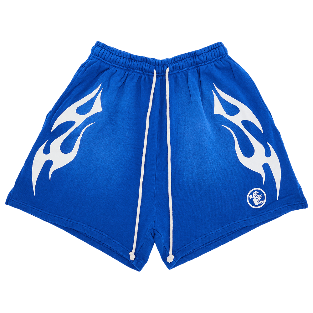 Buy Hellstar Flame Shorts 'Blue' - HS03SHO001 BLUE | GOAT