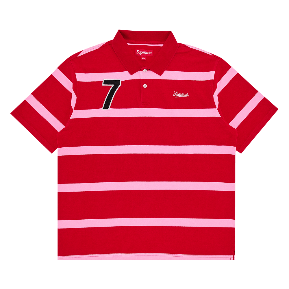 Buy Supreme Cursive Polo 'Red Stripe' - SS25KN91 RED STRIPE