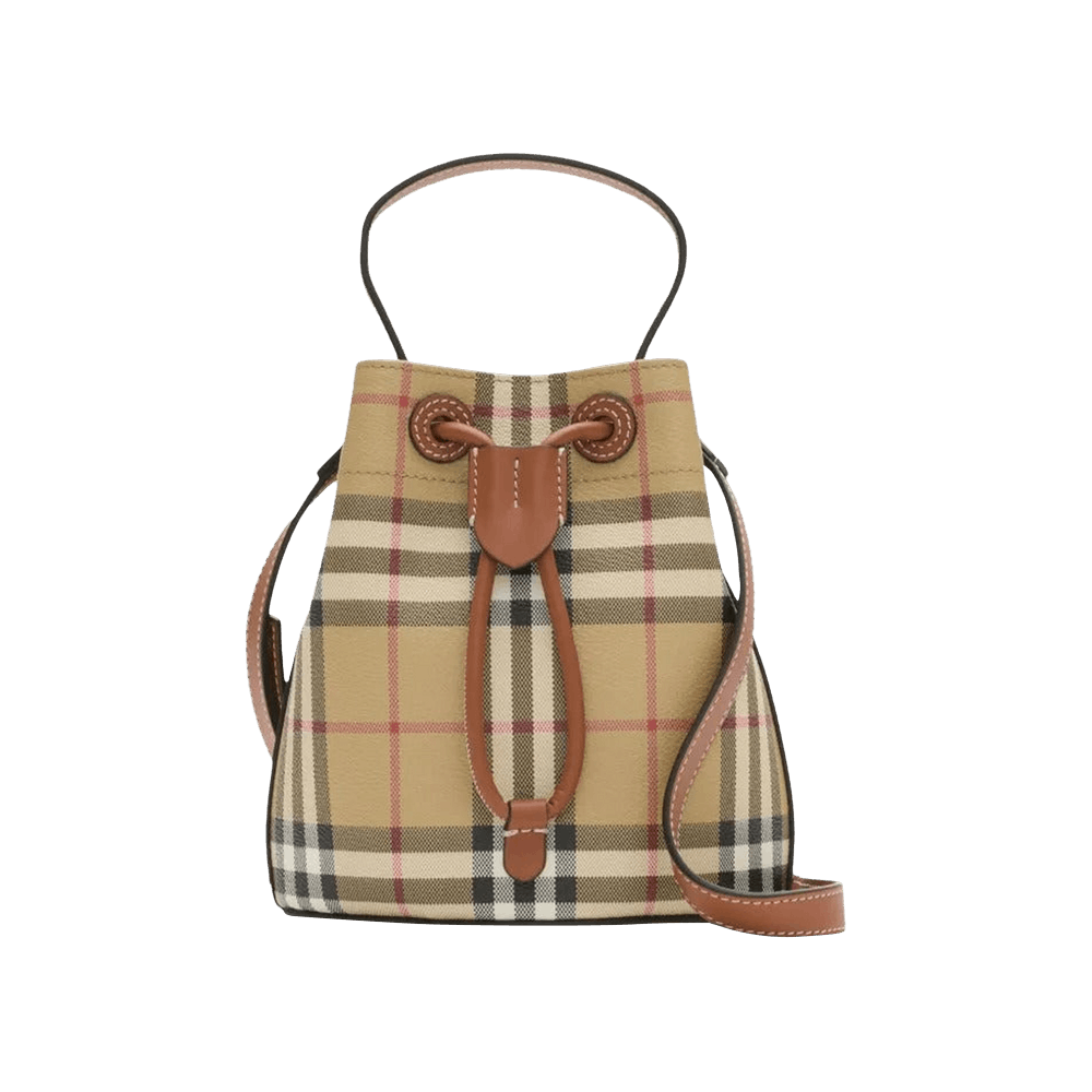 Buy Burberry Mini Drawstring Bag 'Vintage Check/Briar Brown