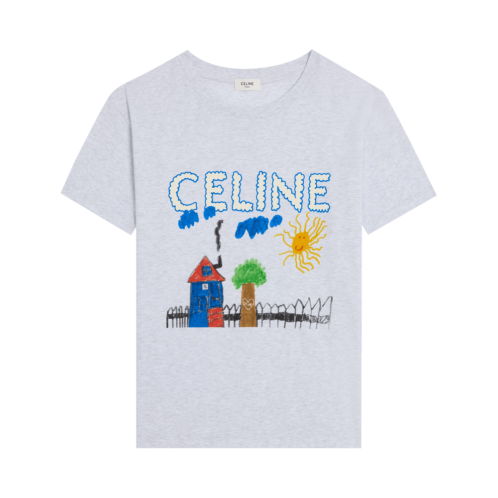Buy CELINE Regular T-Shirt 'Pale Grey/Multicolor' - RX0BZ671Q GCA7