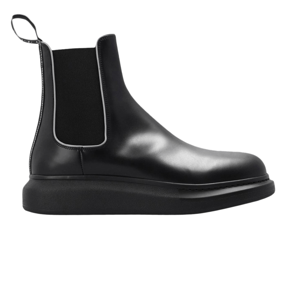 Alexander Mcqueen Hybrid Chelsea Boot Black Silver