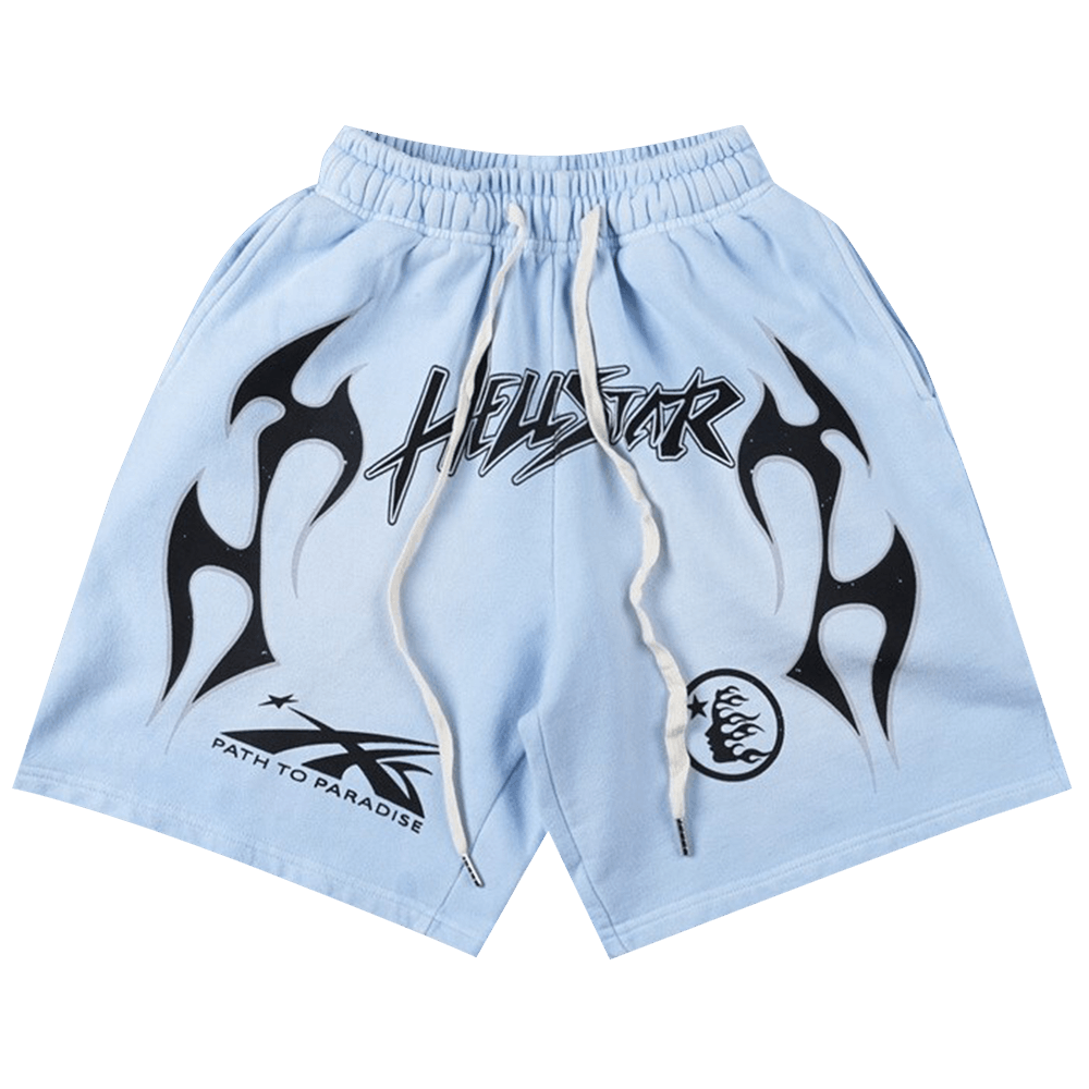 Buy Hellstar Path to Paradise Shorts 'Light Blue' - 09357