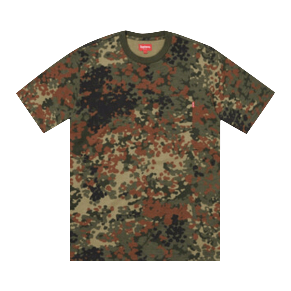 Buy Supreme Short Sleeve Pocket Tee 'Olive German Camo' - SS19KN27