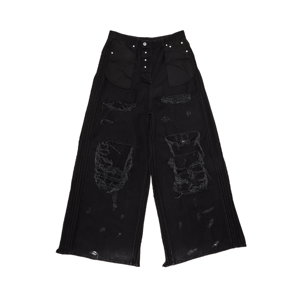 Buy Vetements Destroyed Inside-Out Baggy Jeans 'Black