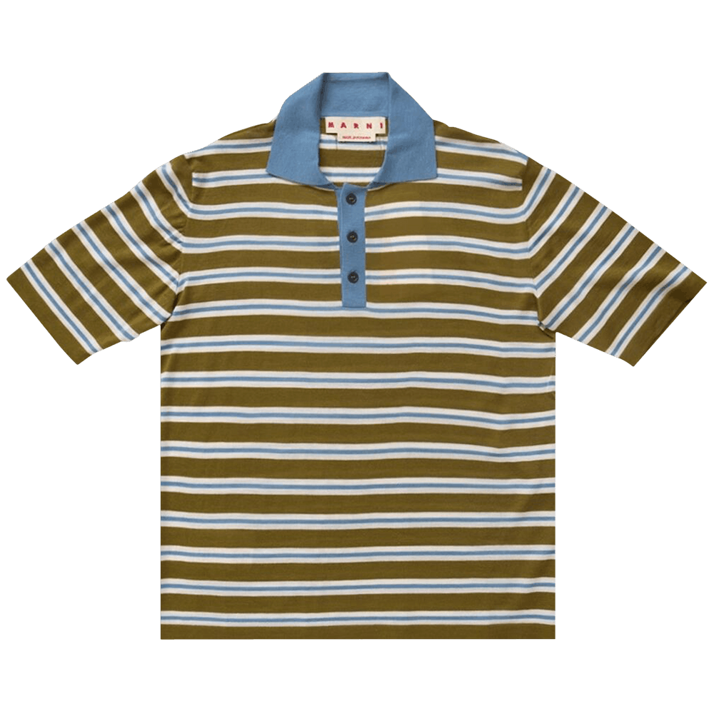 トップス Marni Logo Stripe Polo Shirt Buy Marni Ribbed Stripe Polo 'Grass' - POMG0081EQ UFW537