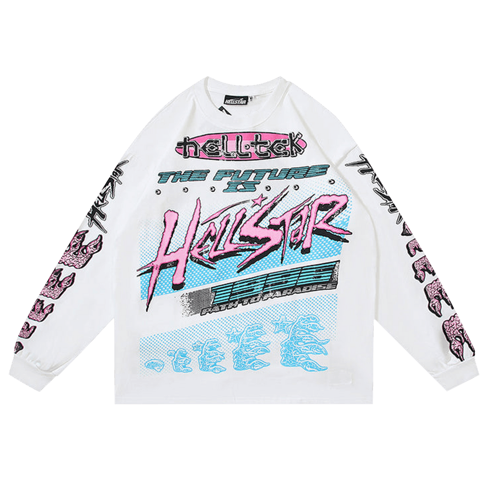 Buy Hellstar Brain Racer Long-Sleeve Tee 'White' - 09357