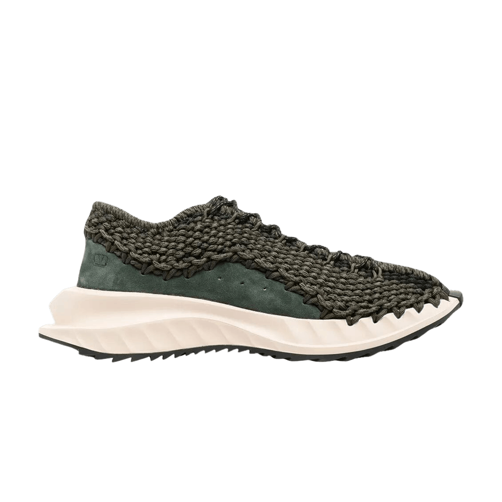 VALENTINO グリーン Buy Valentino Garavani Crochet Lace-Up Sneaker 'Green Brushwood