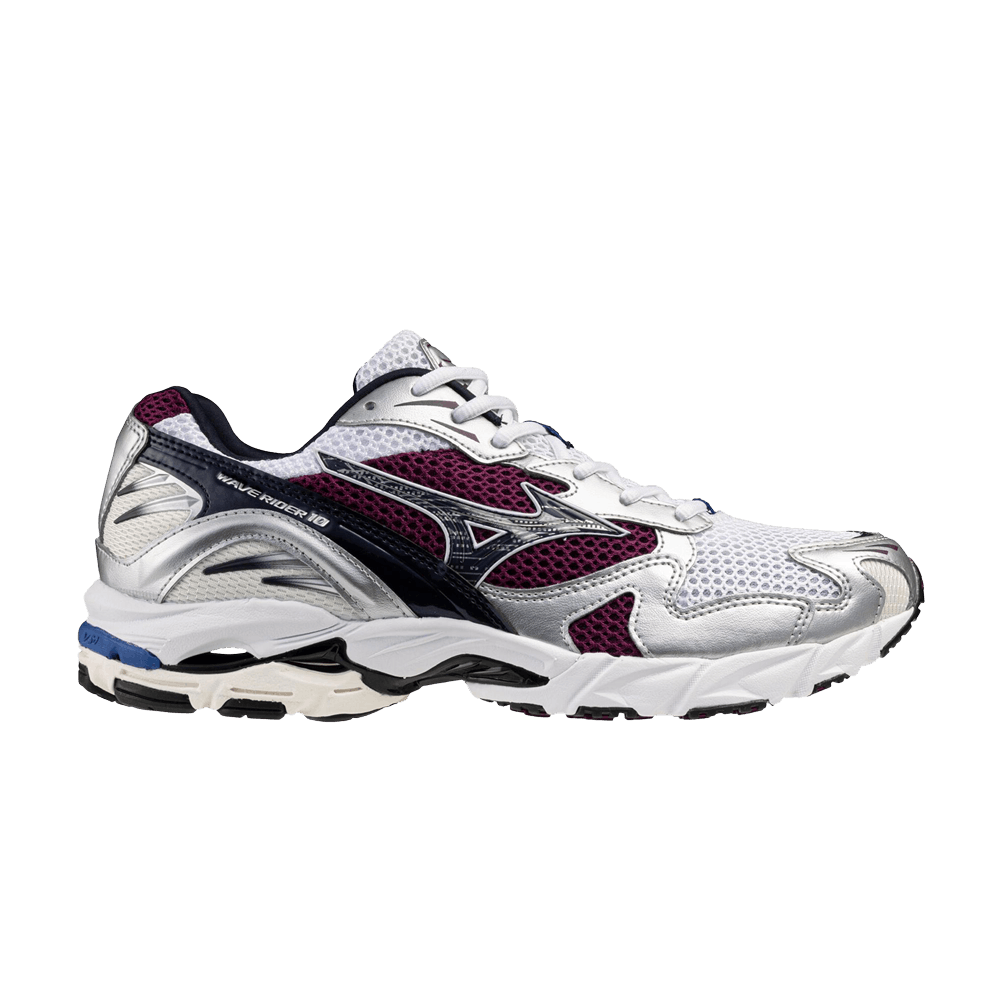 海老10 Mizuno Wave Rider 10 White Silver Cloud Sunstruck D1GA331201