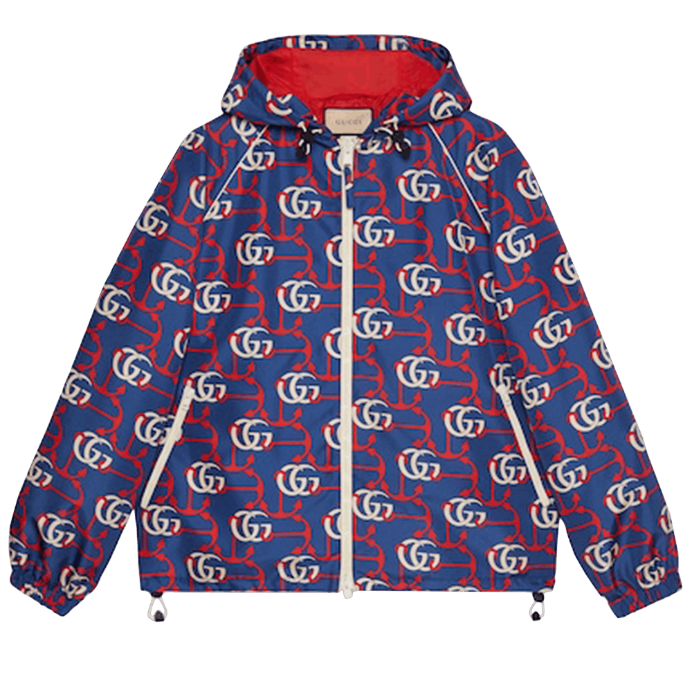 Buy Gucci GG Monogram Supreme Hooded Jacket 'Blue' - 739749 ZAMX0