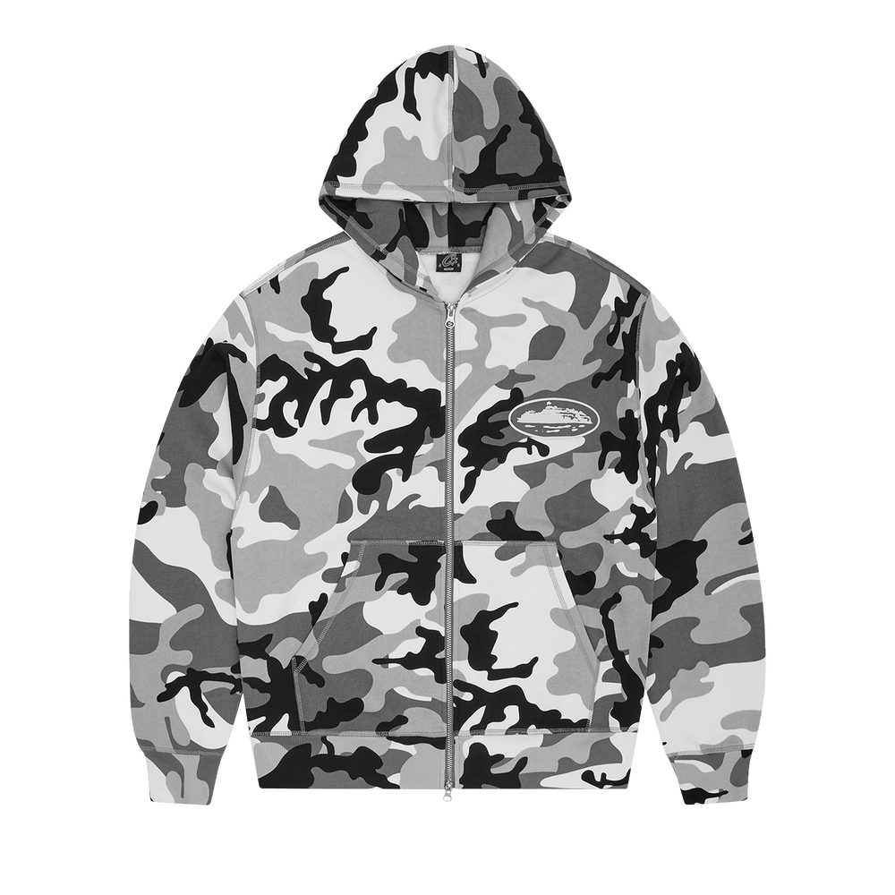 Buy Corteiz Island Puff Print Zip Hoodie 'Arctic Camo' - CRTZ0531