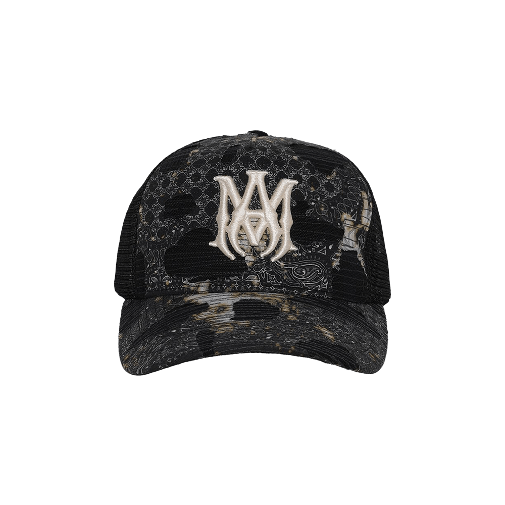 Buy Amiri Bandana Repair Trucker Hat 'Black' - AMHATR1028 | GOAT
