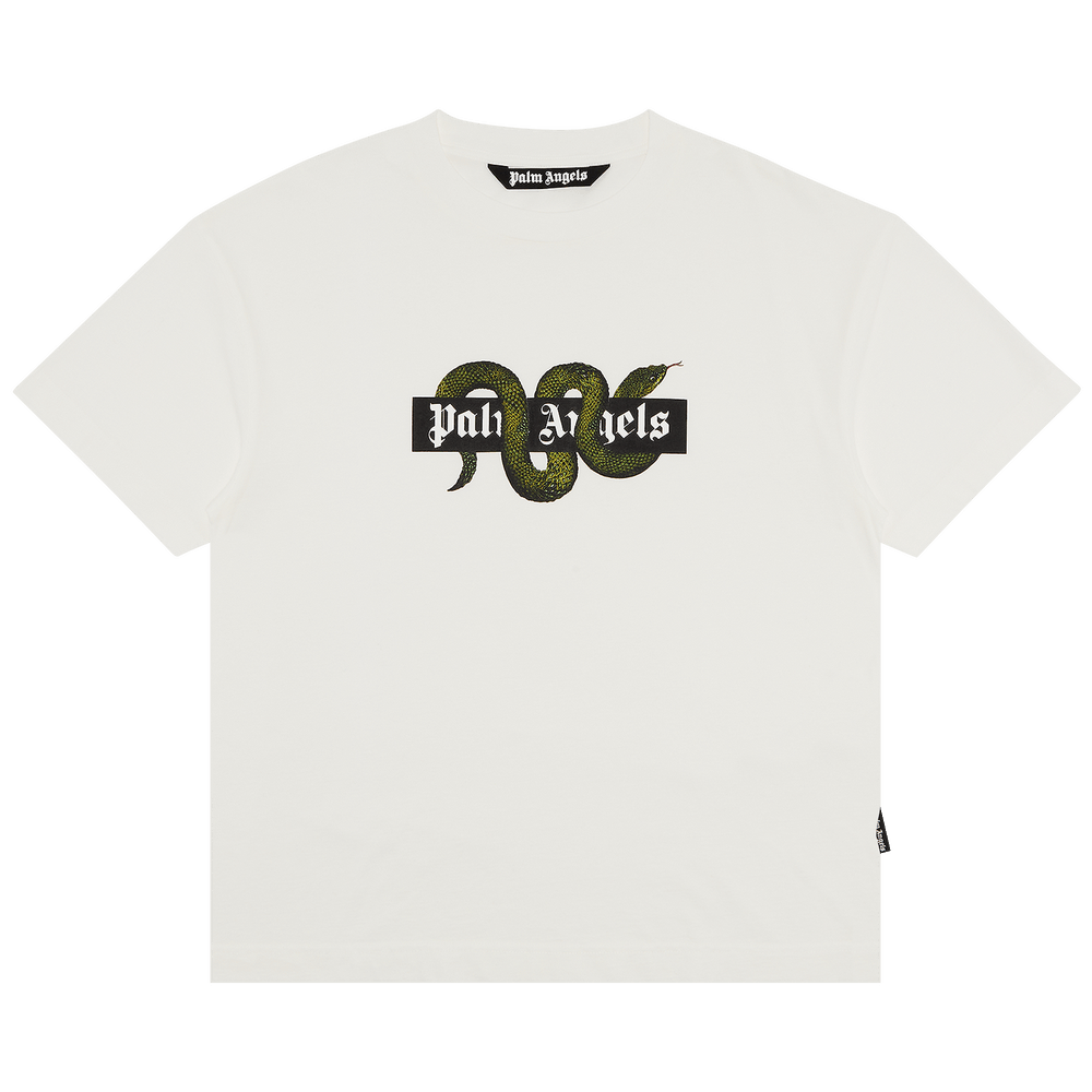 Buy Palm Angels Snake Box Logo Tee 'Off White/Green