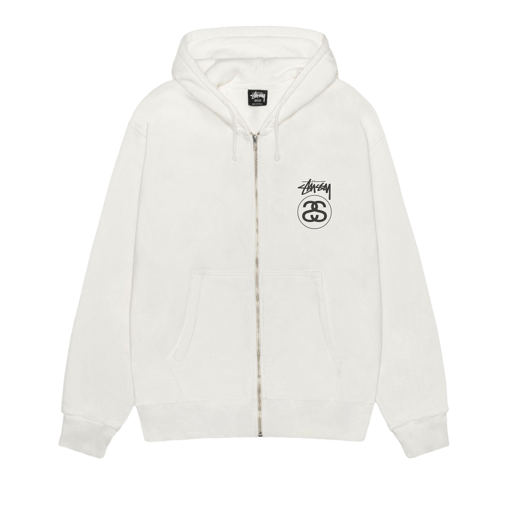 Buy Stussy Stock Link Zip Hoodie Pigment Dyed 'Natural' - 1975118