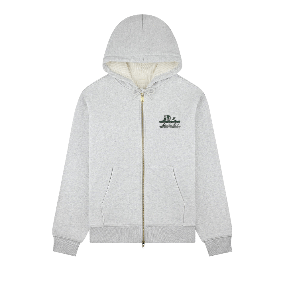 Buy Aimé Leon Dore Unisphere Waffle Lined Full-Zip Hoodie 'Silver