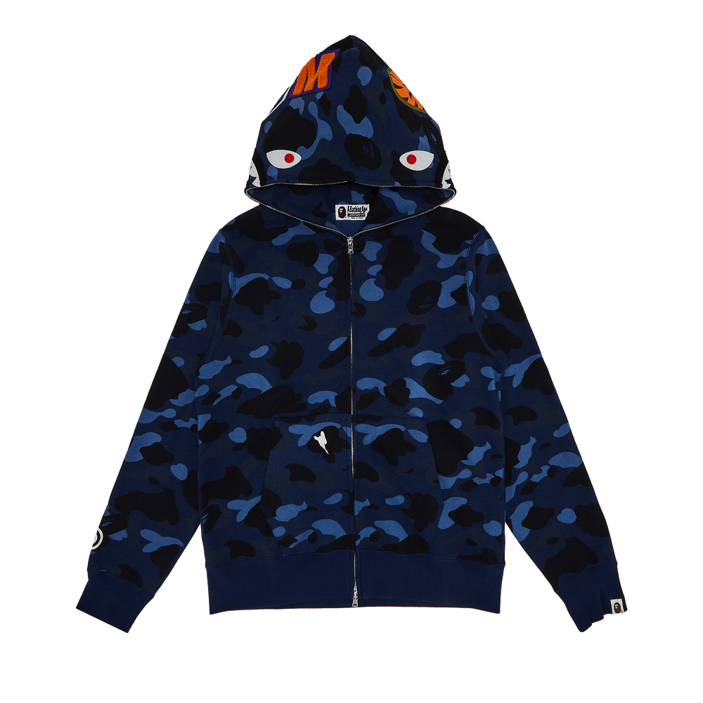 即完 BAPE COLOR CAMO SHARK HOODIE NAVY M COLOR CAMO SHARK ZIP HOODIE JUNIOR – eu.bape.com
