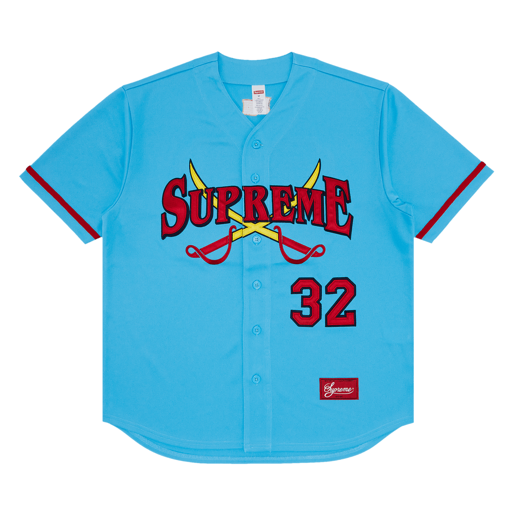 Buy Supreme Swords Baseball Jersey 'Blue' - FW25KN12 BLUE | GOAT