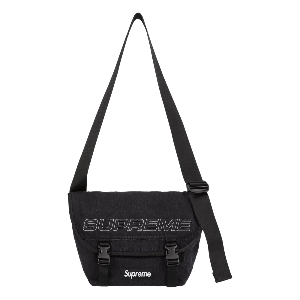 hhh　Supreme Denim Shoulder Bag Black Denim Shoulder Bag - Shop - Supreme