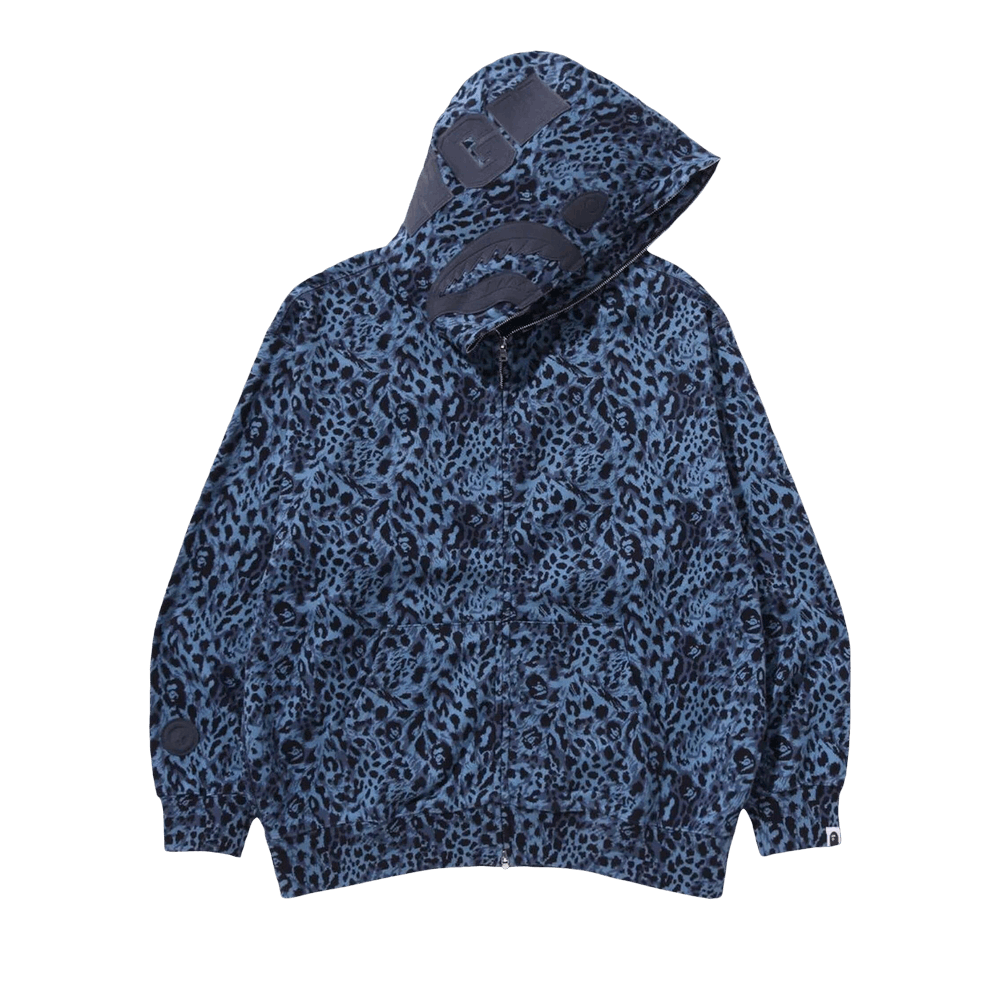 Buy BAPE Wild Leopard Pattern Shark Relaxed Fit Full Zip Hoodie