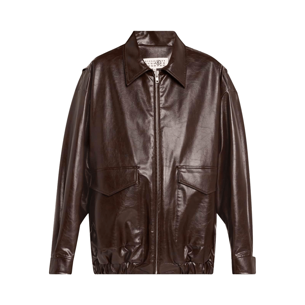 Buy MM6 Maison Margiela Faux Leather Jacket 'Burgundy