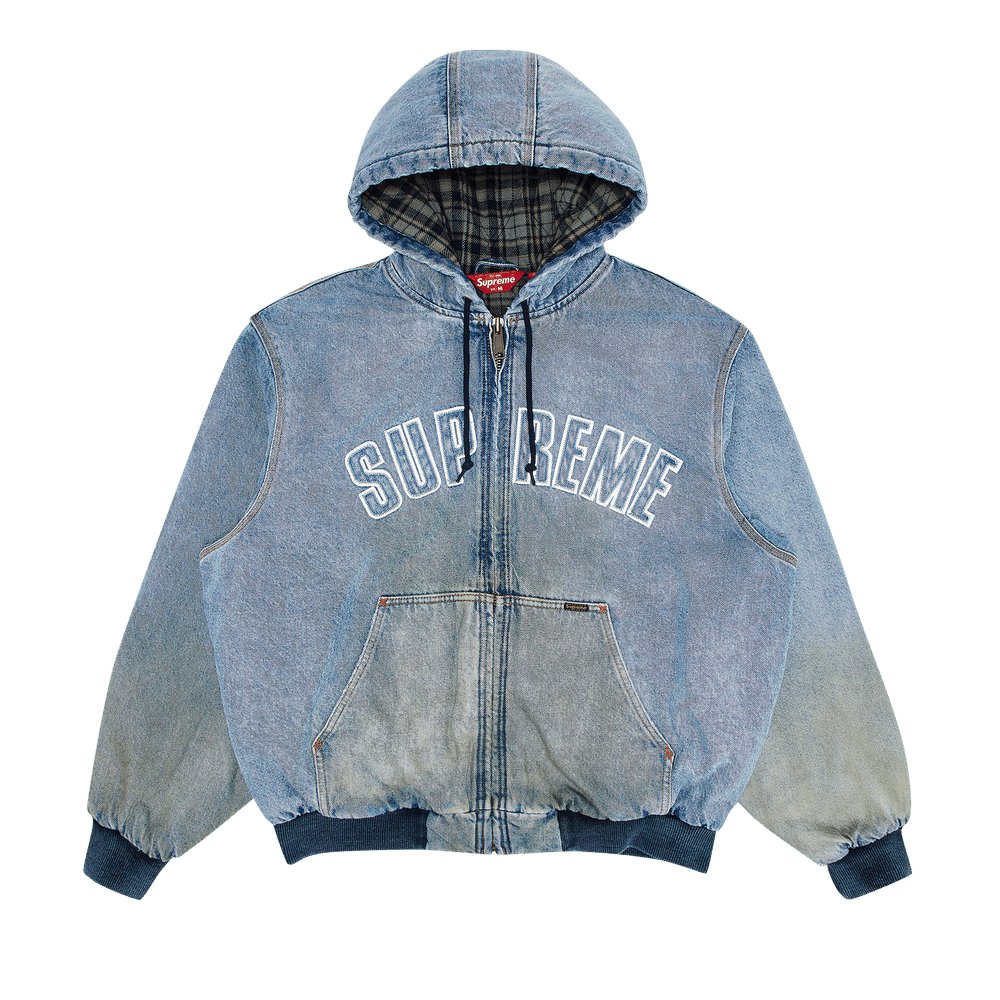 Buy Supreme Reflective Arc Hooded Work Jacket 'Denim