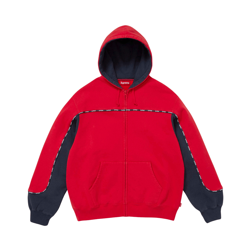 Buy Supreme Piping Zip Up Hooded Sweatshirt 'Red' - FW25SW35 RED