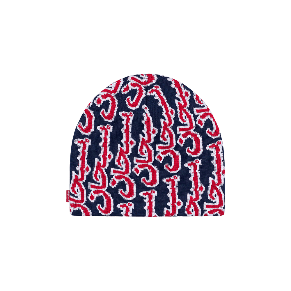 帽子 Supreme Arabic Jacquard Beanie Navy 25fw Supreme Arabic Jacquard Beanie (FW25) - $40