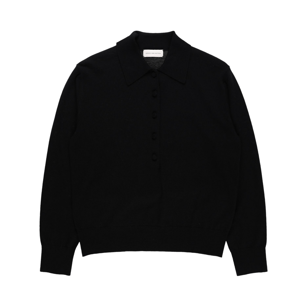 Buy Dries Van Noten Tuno Polo 'Black' - 252 011203 2700 900 | GOAT