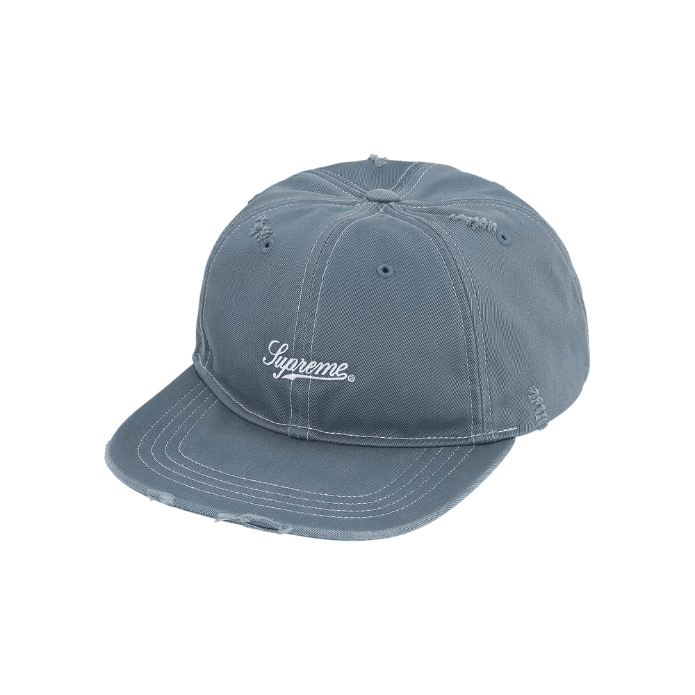 Buy Supreme Distressed Script 6-Panel 'Slate' - FW25H9 SLATE | GOAT