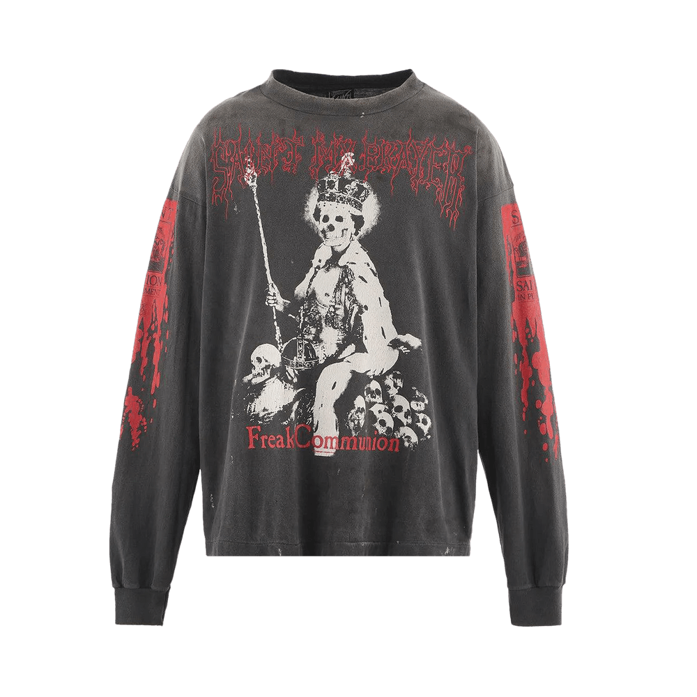 Buy SAINT Mxxxxxx Saint is a Kiss Tee 'Black' - SM HR1 0000 028 | GOAT