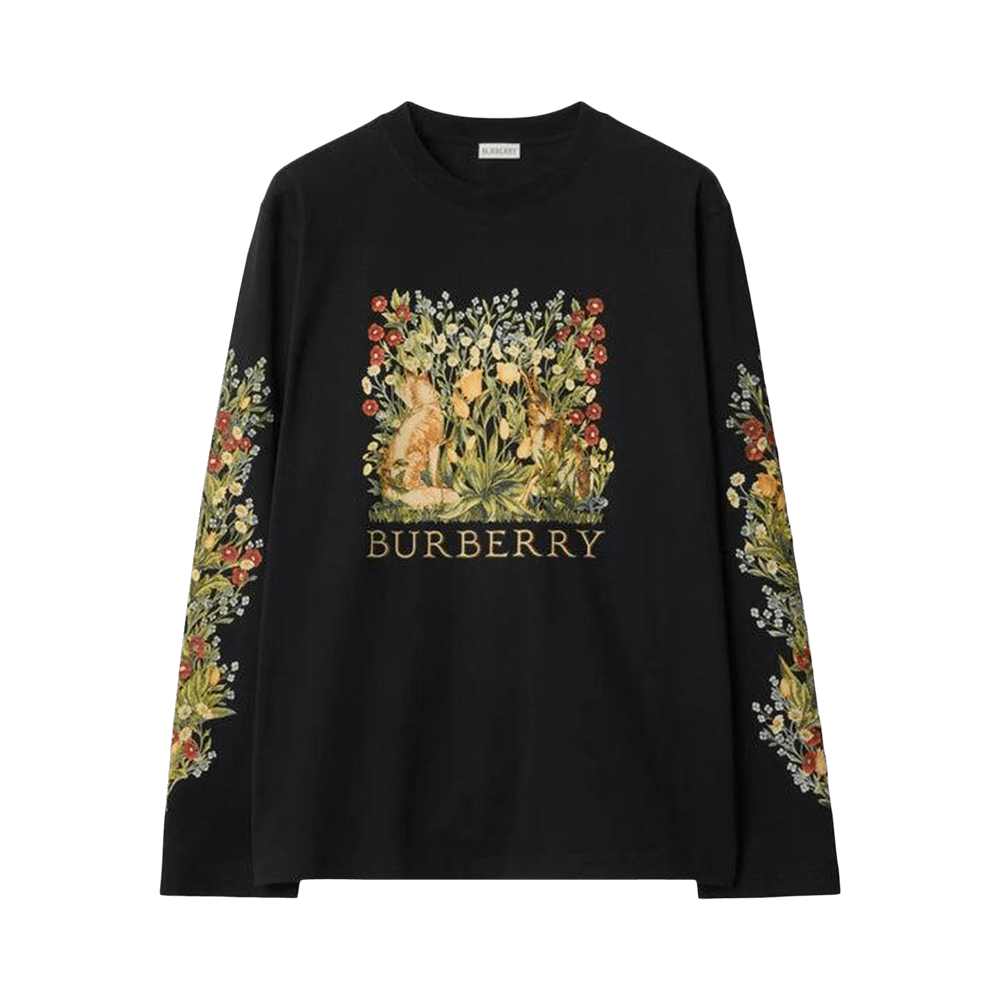 Buy Burberry Crewneck Long Sleeve Shirt 'Black' - 8115847 BLAC | GOAT