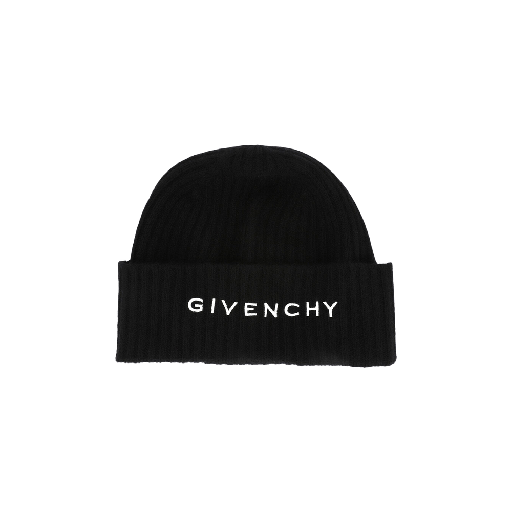 Buy Givenchy Ribbed Embroidered Logo Beanie 'Black White' - 710003