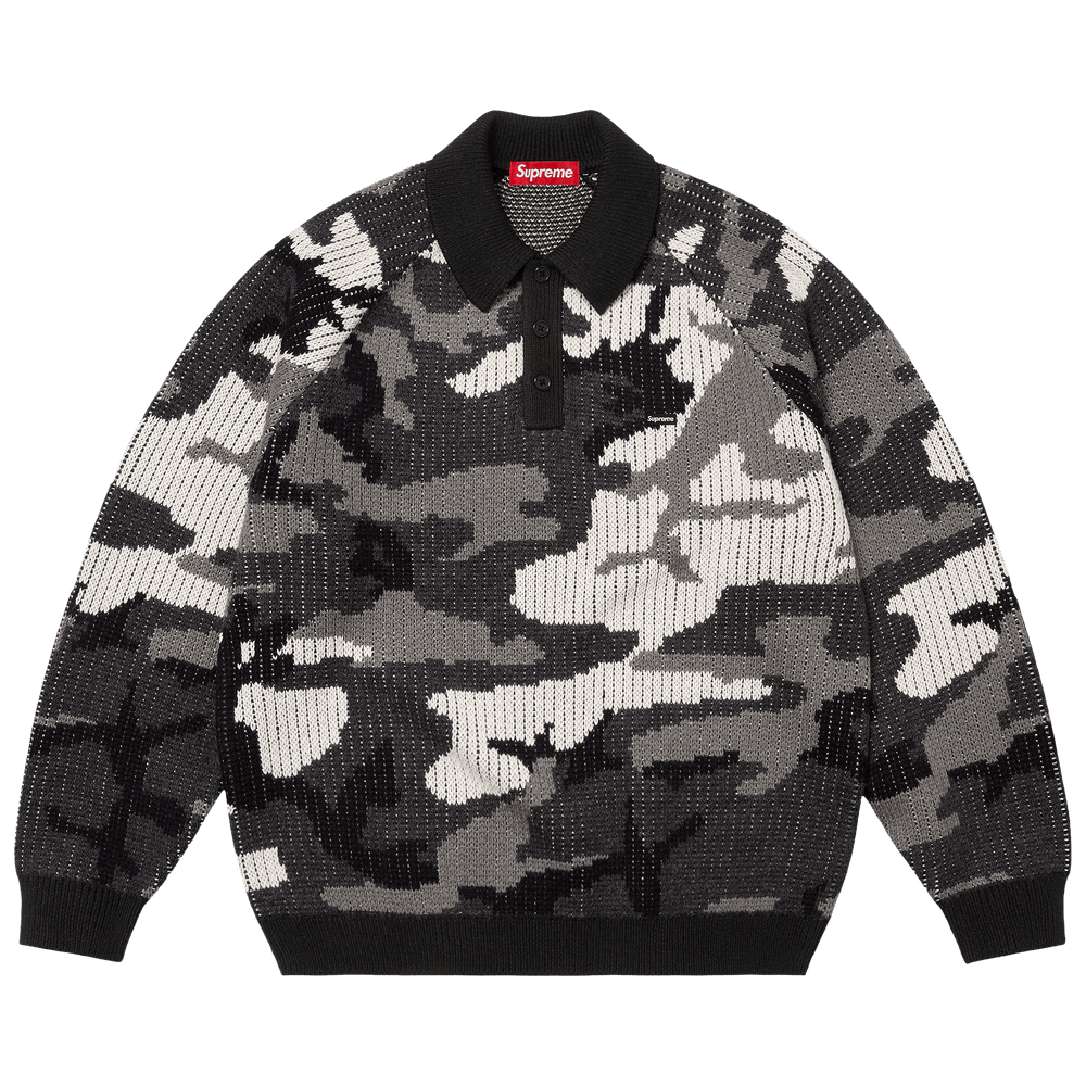 Buy Supreme Small Box Polo Sweater 'Snow Camo' - FW25SK37 SNOW