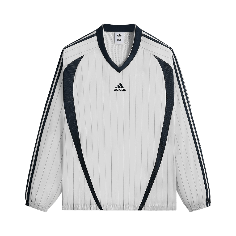 Buy Kith For Adidas Football Pinstripe Long Sleeve V-Neck 'White