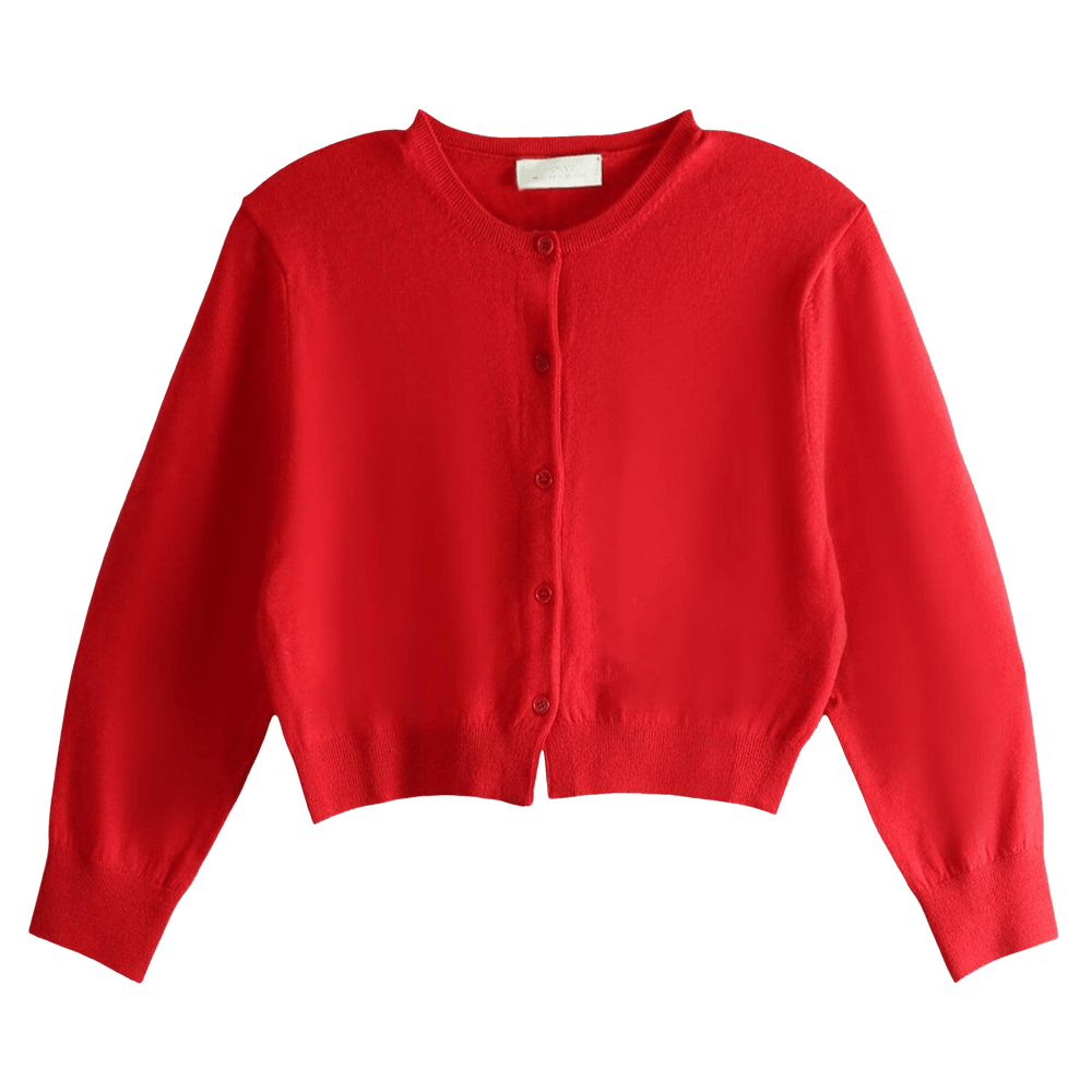 Amomento カーディガン Buy Amomento Round Neck Crop Cardigan 'Red' - AM25FWW02CD