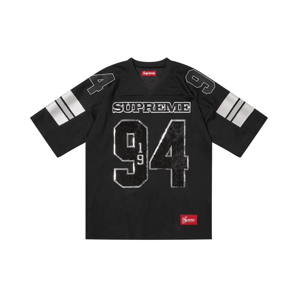 Buy Supreme Sequin Football Jersey 'Black' - FW25KN22 BLACK