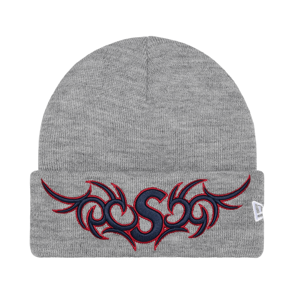 Buy Supreme New Era Tribal S Logo Beanie 'Heather Grey' - FW25BN7