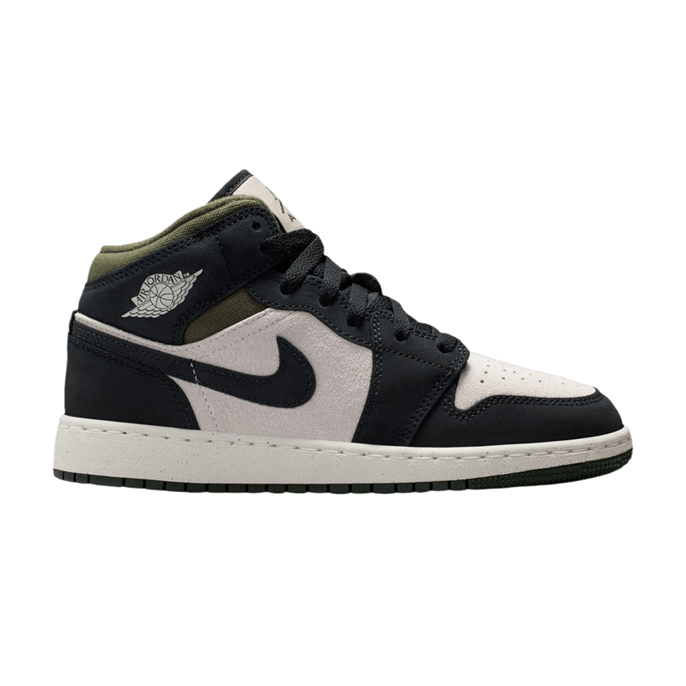 Air Jordan 1 Mid SE Gs Medium Olive Off Noir
