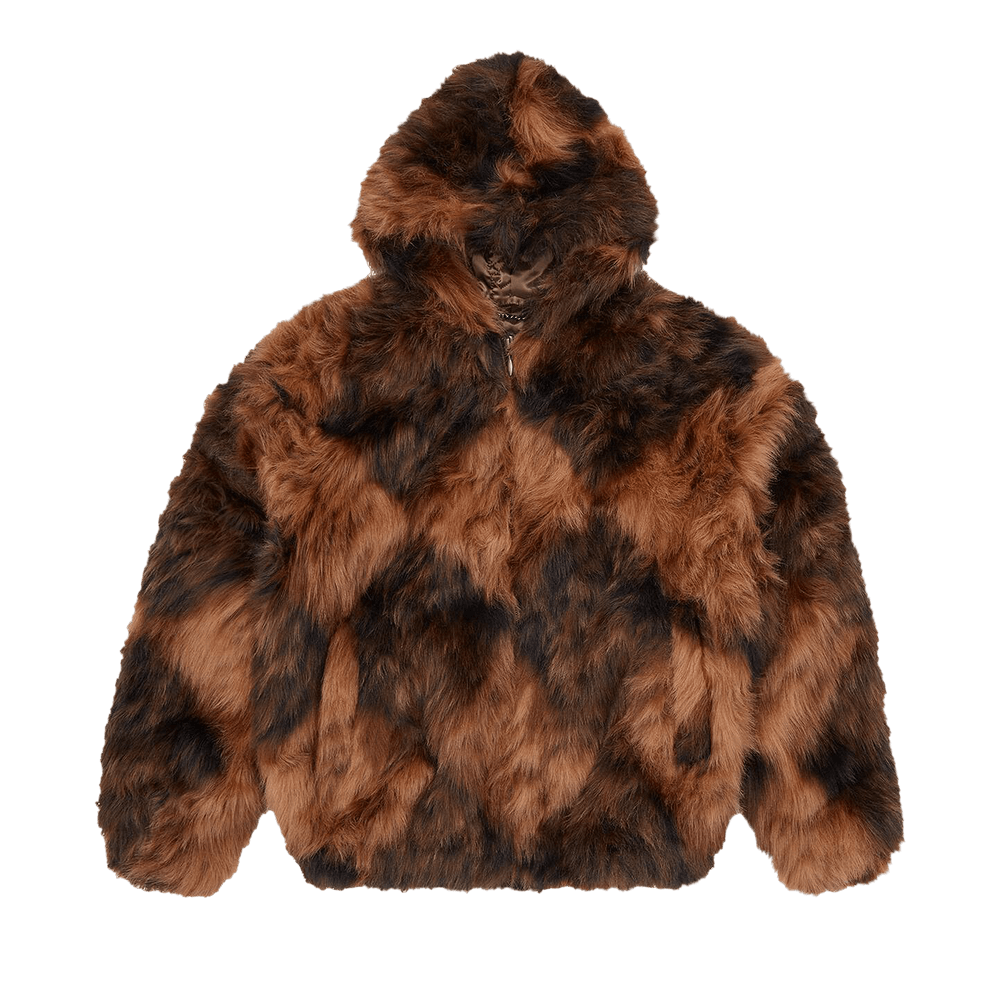 Buy Corteiz Diamond Hooded Fur Jacket 'Brown' - CRTZ1517 047 | GOAT