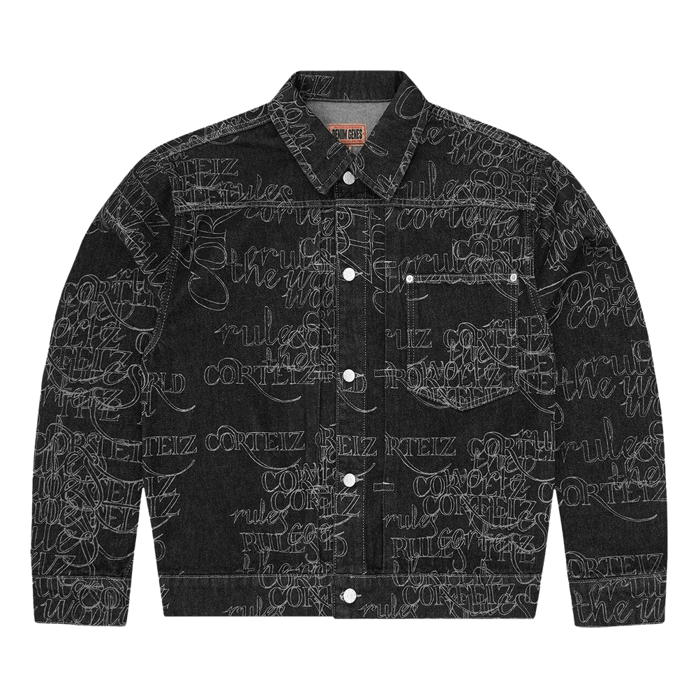 Buy Corteiz Handwritten Denim Trucker 'Black' - CRTZ1608 001 | GOAT SA