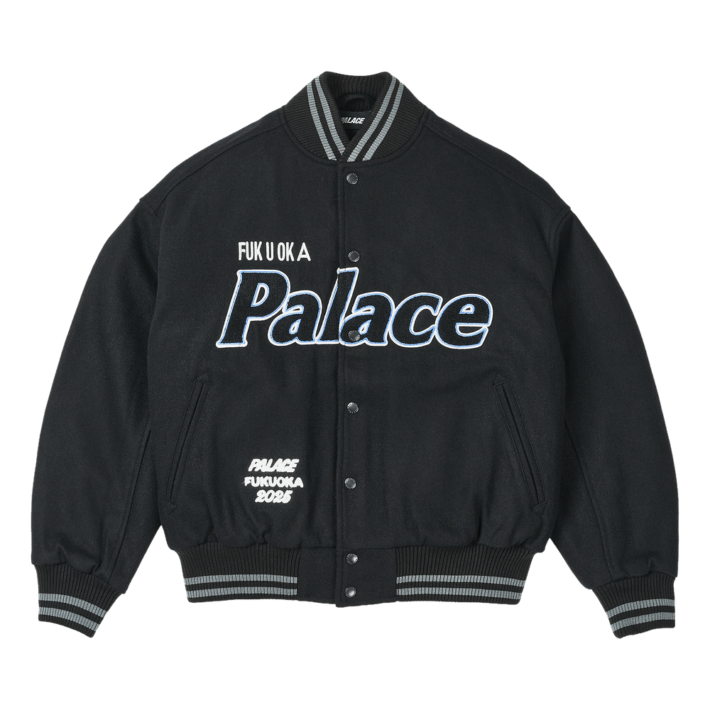 Buy Palace Fukuoka Varsity Jacket 'Black' - P29JK126 | GOAT